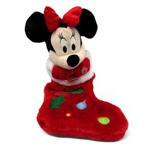 DISNEY MINNIE Mouse Plush Christmas Stocking 3D With Lights And Music 21"
